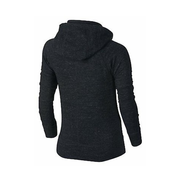 nike girls vintage zip gym hoodie charcoal grey large - Picture 4 of 10